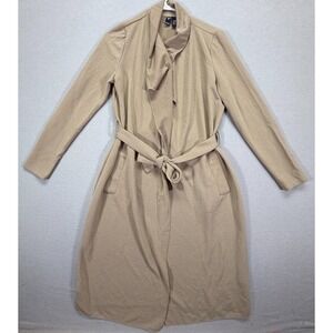 Windsor Womens Duster Cardigan Regular Tan Belted Draped Open Front L‎